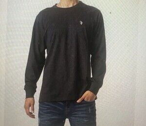 U.S. Polo Assn. Men's Long Sleeve Thermal T-Shirt Crew Neck Solid Top Black Sz L
